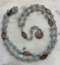 Load image into Gallery viewer, Seven Sorrows Chaplet - Bronze and Aquamarine Rosary - Servite - CeCeAgnes