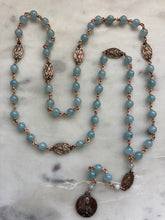 Load image into Gallery viewer, Seven Sorrows Chaplet - Bronze and Aquamarine Rosary - Servite - CeCeAgnes