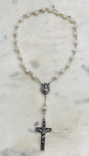 Load image into Gallery viewer, Saint Therese Chaplet - Rosary Chaplet - Moonstone Gemstones - Roses Crucifix - Sterling Silver