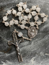 Load image into Gallery viewer, Saint Therese Chaplet - Rosary Chaplet - Moonstone Gemstones - Roses Crucifix - Sterling Silver