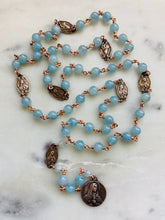 Load image into Gallery viewer, Seven Sorrows Chaplet - Bronze and Aquamarine Rosary - Servite - CeCeAgnes