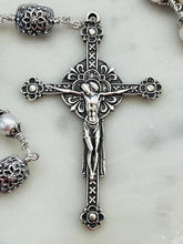 Load image into Gallery viewer, Lavish Freshwater Pearl & Sterling Silver Rosary - Sacred Heart of Jesus