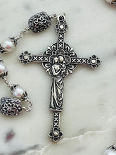 Load image into Gallery viewer, Lavish Freshwater Pearl & Sterling Silver Rosary - Sacred Heart of Jesus