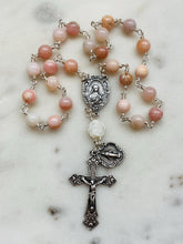 Load image into Gallery viewer, Saint Therese Chaplet - Pink Opal - Roses Crucifix - Sterling Silver CeCeAgnes