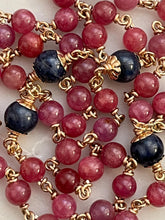 Load image into Gallery viewer, Elegant 14K Gold Rosary - Ruby and Sapphire - Catholic Gift
