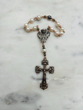 Load image into Gallery viewer, Freshwater Pearl Auto Rosary: Bronze One Decade Car Rosary