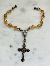 Load image into Gallery viewer, Citrine Auto Rosary: Bronze One Decade Car Rosary