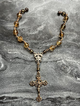 Load image into Gallery viewer, Citrine Auto Rosary: Bronze One Decade Car Rosary
