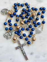 Load image into Gallery viewer, Mixed Metal Lapis, Sterling Silver and Gold Rosary