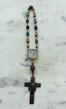 Load image into Gallery viewer, Crystal Auto Rosary: Holy Face Bronze One Decade Car Rosary