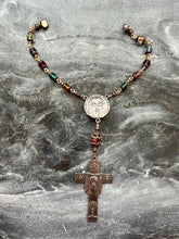 Load image into Gallery viewer, Crystal Auto Rosary: Holy Face Bronze One Decade Car Rosary