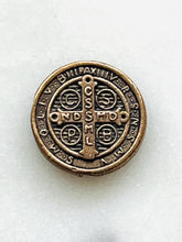 Load image into Gallery viewer, Bead - Saint Benedict - Bronze - Antique Reproduction 1521 CeCeAgnes Rosary Parts