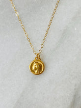 Load image into Gallery viewer, 14k Gold Our Lady of Lourdes Catholic Necklace: Solid Gold Medal