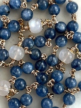 Load image into Gallery viewer, Marian Blue 14K Gold Rosary - Kyanite and Moonstone - Heirloom Gift