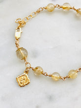 Load image into Gallery viewer, Gold Rosary Bracelet: Mary and Jesus Medal