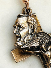 Load image into Gallery viewer, Memento Mori Rosary: Garnet, Ox Bone Skull, Bronze Scapular