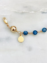 Load image into Gallery viewer, Gold and Kyanite Rosary Bracelet: Our Lady of Perpetual Help Medal