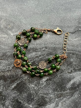 Load image into Gallery viewer, Blessed Virgin Mary Bracelet: Chrome Diopside and Bronze