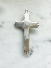 Load image into Gallery viewer, Floral Cross Crucifix Pendant - Sterling Silver - Antique Reproduction CeCeAgnes Rosary Parts