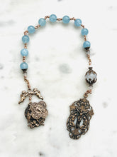 Load image into Gallery viewer, Angels Pocket Rosary - Aquamarine and Bronze - Archangels Rosary - Michael, Gabriel, Raphael CeCeAgnes
