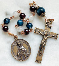 Load image into Gallery viewer, God Bless America Pocket Rosary - Red, White and Blue - Bronze - One Decade Commemorative Tenner