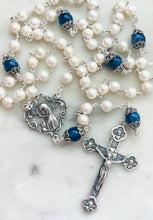 Load image into Gallery viewer, Heirloom Rosary - Sterling Silver - Freshwater Pearl and Kyanite