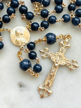 Load image into Gallery viewer, Exquisite 14K Gold Rosary - Sapphire - Spiritual Gift
