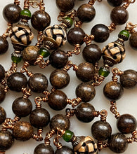 Load image into Gallery viewer, Bronze Saint Hubert Full Size Rosary - Prayer Beads
