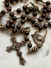 Load image into Gallery viewer, Bronze Saint Hubert Full Size Rosary - Prayer Beads
