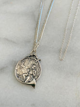 Load image into Gallery viewer, Sterling Silver Necklace - Large Saint Hubert Kneeling - Boar&#39;s Head Back
