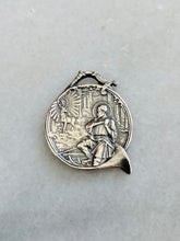 Load image into Gallery viewer, Sterling Silver Necklace - Large Saint Hubert Kneeling - Boar&#39;s Head Back
