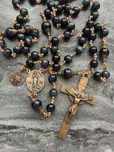 Load image into Gallery viewer, Large Bronze Rosary - Stella Maris - Blue Tiger Eye - Saint Paul
