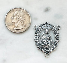 Load image into Gallery viewer, Our Lady of Carmel Rosary Centerpiece - Sterling Silver - Antique Reproduction CeCeAgnes Rosary Parts
