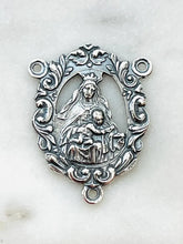 Load image into Gallery viewer, Our Lady of Carmel Rosary Centerpiece - Sterling Silver - Antique Reproduction CeCeAgnes Rosary Parts
