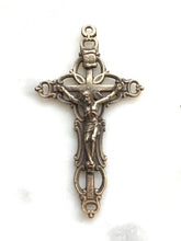 Load image into Gallery viewer, Crucifix Pendant - Openwork - Large - Sterling Silver- Antique Reproductions 410 CeCeAgnes Rosary Parts
