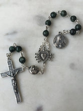 Load image into Gallery viewer, Pocket Servite Rosary - Seraphinite Gemstones - Sterling and Sterling Silver - Seven Sorrows Chaplet - Our Lady of Sorrows CeCeAgnes
