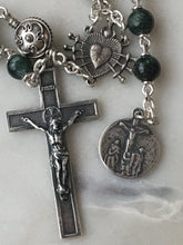 Load image into Gallery viewer, Pocket Servite Rosary - Seraphinite Gemstones - Sterling and Sterling Silver - Seven Sorrows Chaplet - Our Lady of Sorrows CeCeAgnes
