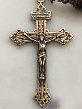 Load image into Gallery viewer, Divine Mercy Chaplet Pocket Rosary - Garnet Gemstones and Bronze - Pardon Crucifix - Single Decade Rosary CeCeAgnes
