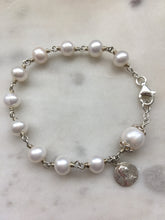 Load image into Gallery viewer, Handmade Sterling Silver Freshwater Pearl Rosary Bracelet
