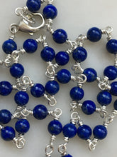 Load image into Gallery viewer, Madonna and Child Necklace - Lapis Gemstones - Sterling Silver - Virgin Mary - Mother of God Pendant
