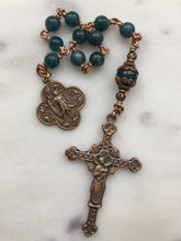 Load image into Gallery viewer, Apatite Pocket Rosary - Saint Raphael - Bronze - Single Decade Rosary
