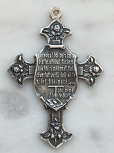 Load image into Gallery viewer, Sterling Silver Saint Francis Cross: Antique Reproduction with Latin Prayer
