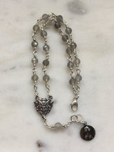 Load image into Gallery viewer, Beautiful All Sterling Labradorite Wire-wrapped Rosary Bracelet Sterling medals CeCeAgnes
