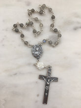 Load image into Gallery viewer, Saint Therese Chaplet - Faceted Labradorite  - Roses Crucifix - Sterling Silver CeCeAgnes
