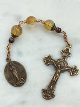 Load image into Gallery viewer, Three Hail Mary Chaplet - Stella Maris - Citrine and Bronze

