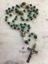 Load image into Gallery viewer, Beautiful Rosary - Malachite Gemstones - wire-wrapped - Sterling Silver CeCeAgnes
