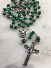 Load image into Gallery viewer, Beautiful Rosary - Malachite Gemstones - wire-wrapped - Sterling Silver CeCeAgnes
