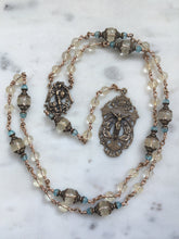 Load image into Gallery viewer, Saint Michael Chaplet - Wire wrapped - Lemon Quartz and Citrine Gemstones - Bronze - St. Michael and Angels Crucifix
