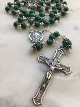 Load image into Gallery viewer, Beautiful Rosary - Malachite Gemstones - wire-wrapped - Sterling Silver CeCeAgnes
