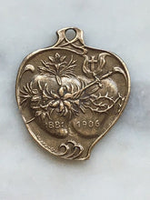 Load image into Gallery viewer, Twin Hearts Medal: 892 Antique Reproduction, Bronze or Sterling Silver Rosary Parts
